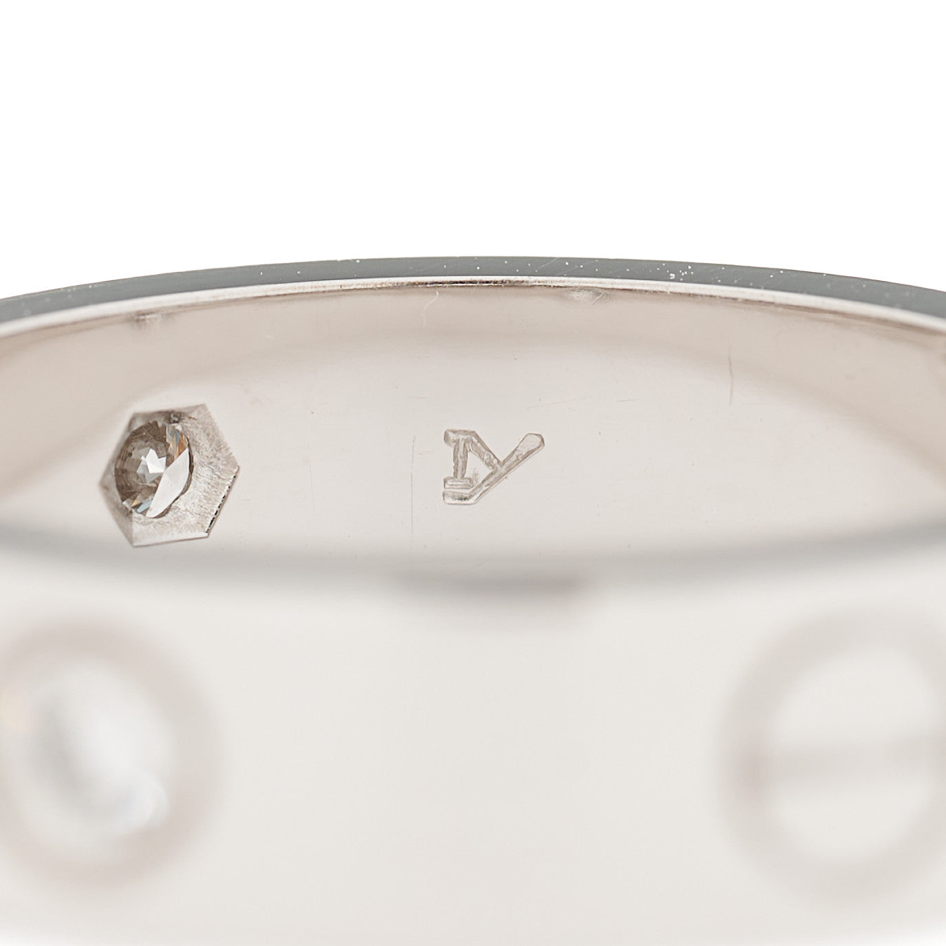 Cartier 18K White Gold 3 Diamond 5.5mm LOVE Ring 58 8.5 6 of 6