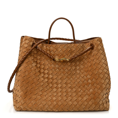 Bottega Veneta Suede Intrecciato Large Andiamo Shoulder Bag Acorn 1 of 12