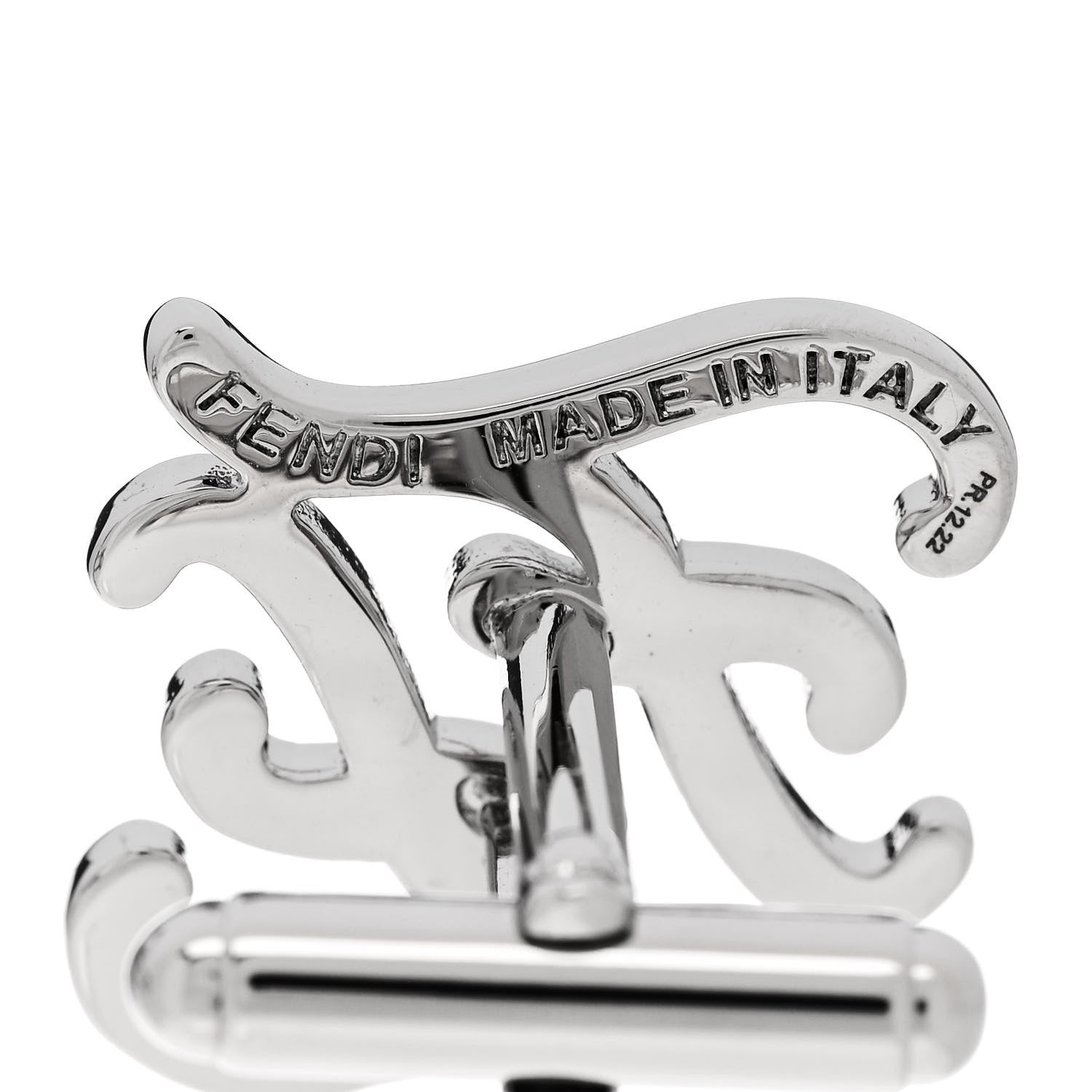 Fendi Metal Kaligraphy Cufflinks Silver 5 of 6