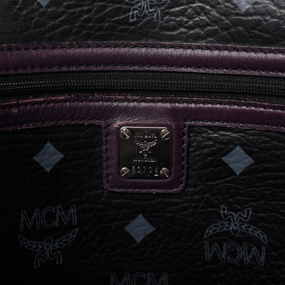 MCM Visetos Striped Munich Lion Tote Black 8 of 9
