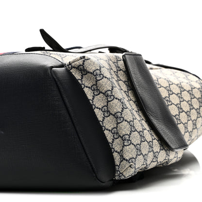 Gucci GG Supreme Monogram Medium Ophidia Double Buckle Backpack Beige Blue Black 9 of 9
