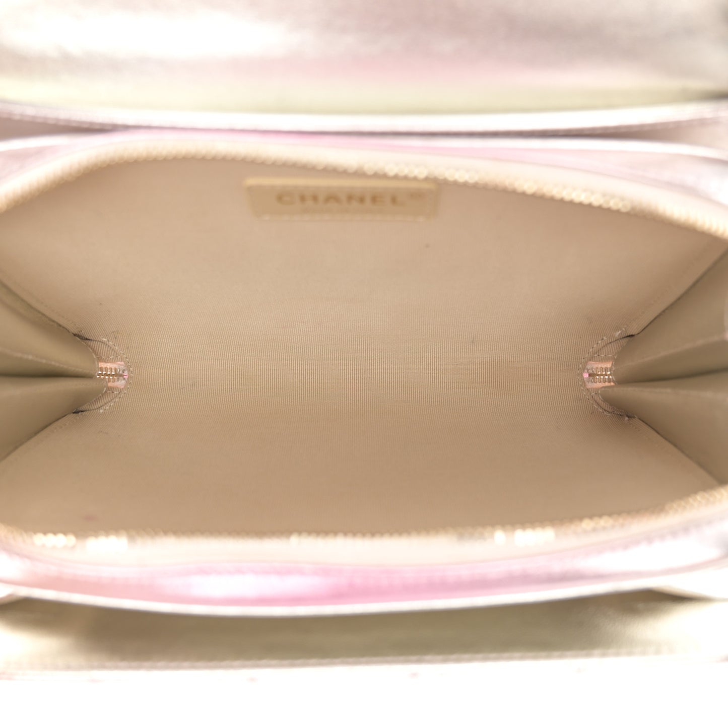 Metallic Lambskin Quilted Large Like A Wallet Flap Golden Pink