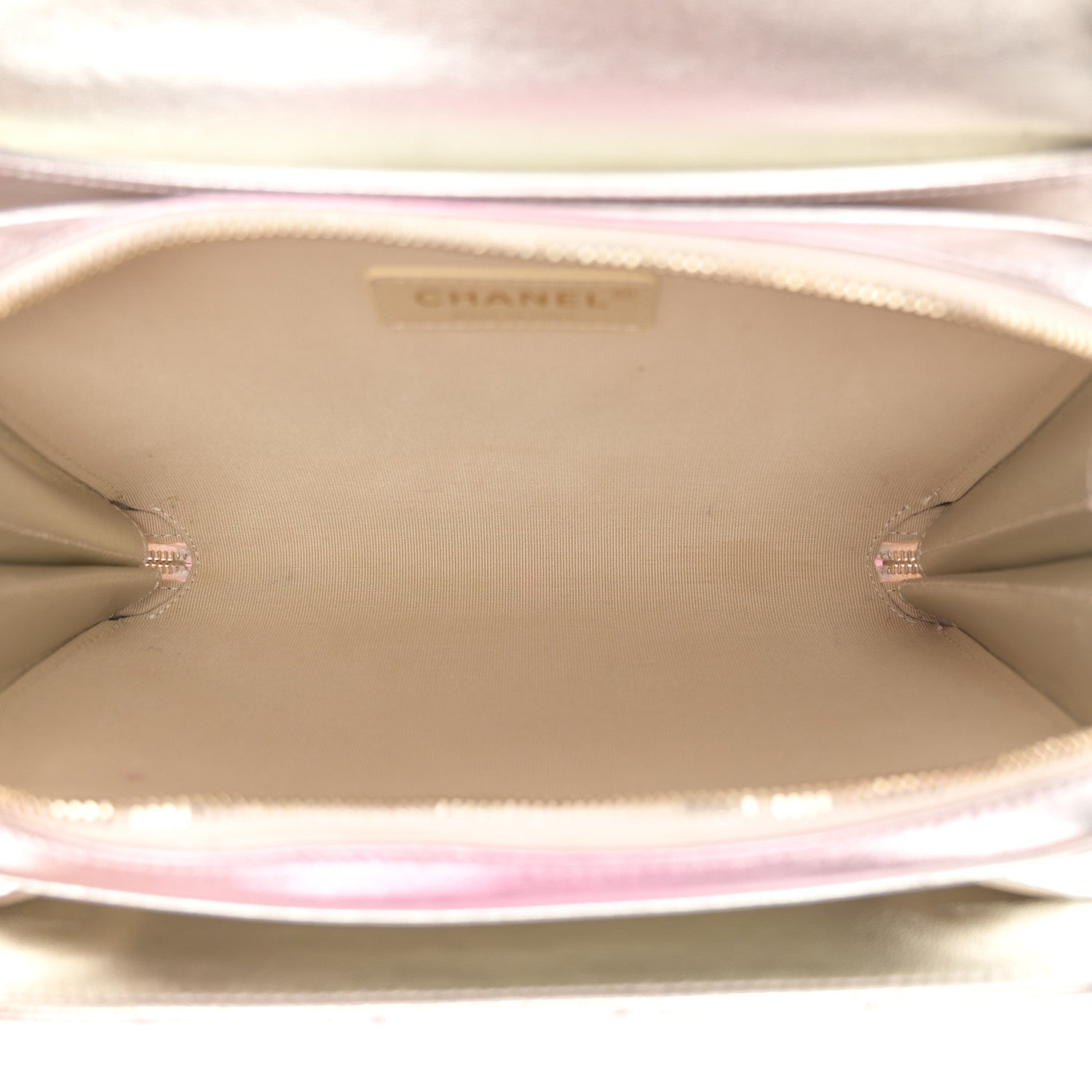Chanel Metallic Lambskin Quilted Large Like A Wallet Flap Golden Pink 5 of 15