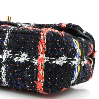Chanel Tweed Quilted Mini Rectangular Flap Black Multicolor 10 of 10