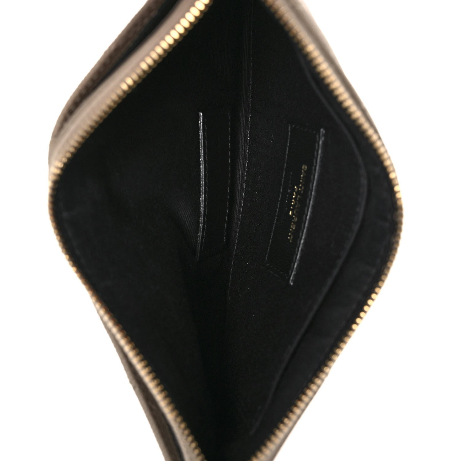 Saint Laurent Grain De Poudre Chevron Monogram Bill Pouch Sea Salt 5 of 10