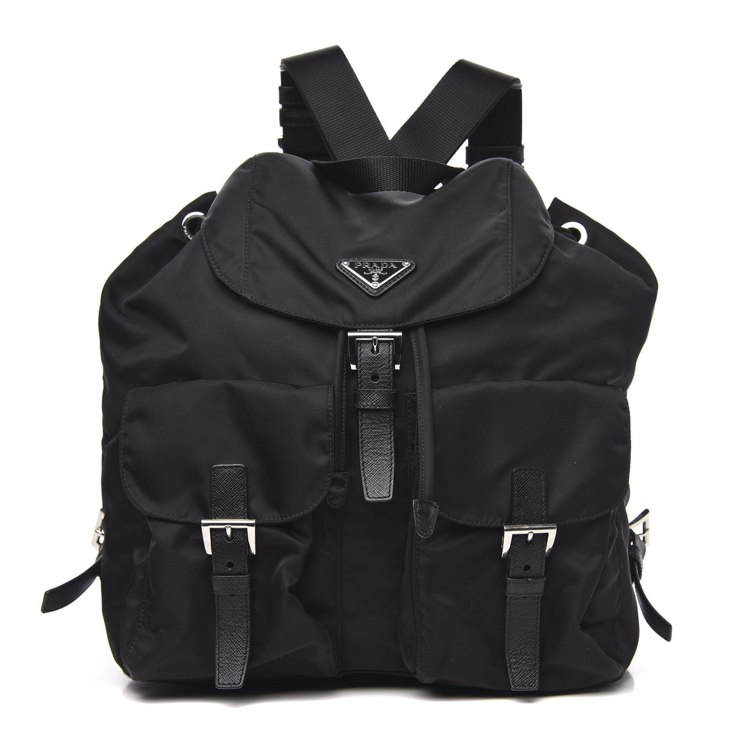Tessuto Nylon Saffiano Medium Backpack Black