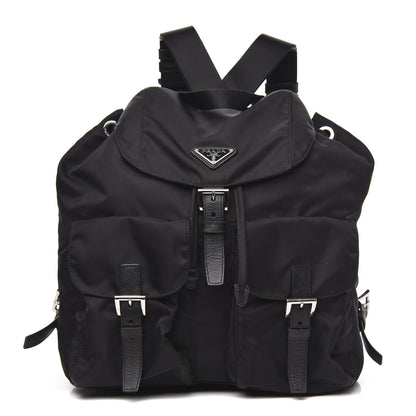 Prada Tessuto Nylon Saffiano Medium Backpack Black 1 of 9