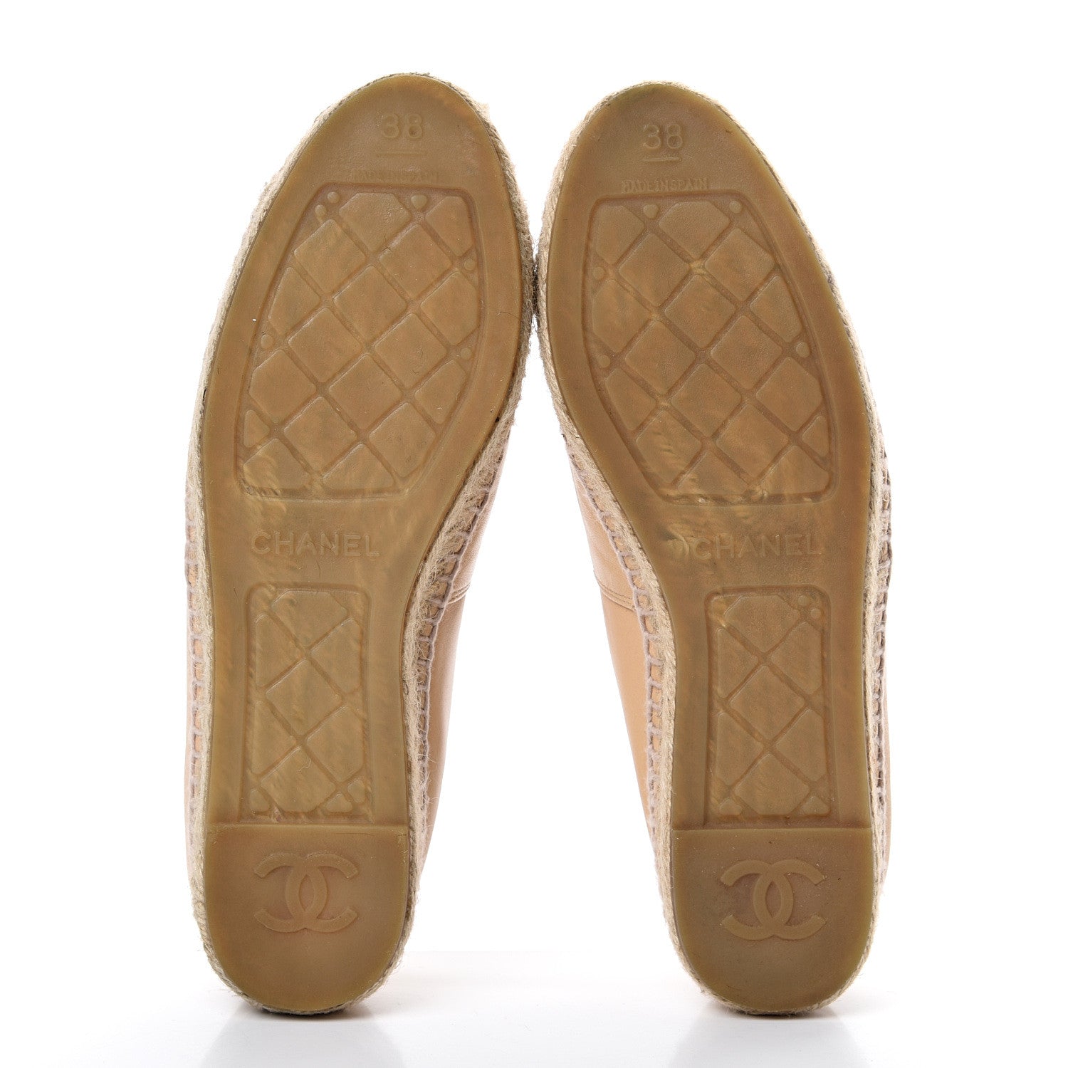 Chanel Lambskin CC Espadrilles 38 Beige Black 7 of 17