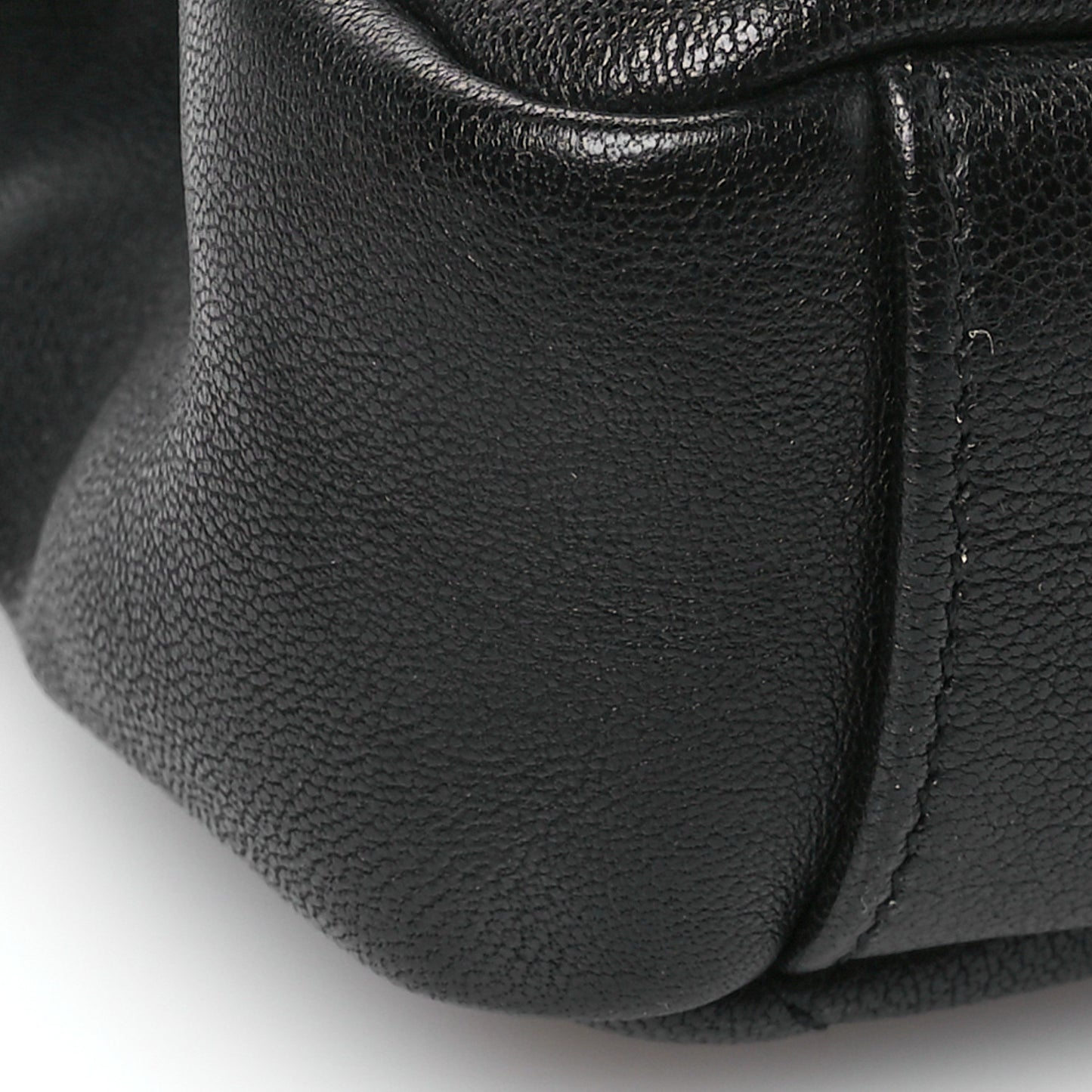 Sheepskin Matelasse Chevron Monogram Medium College Bag Black