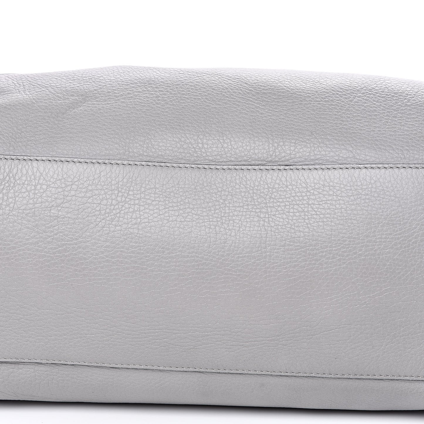 Grained Calfskin Medium Pandora Pure Flap Bag Pearl Grey