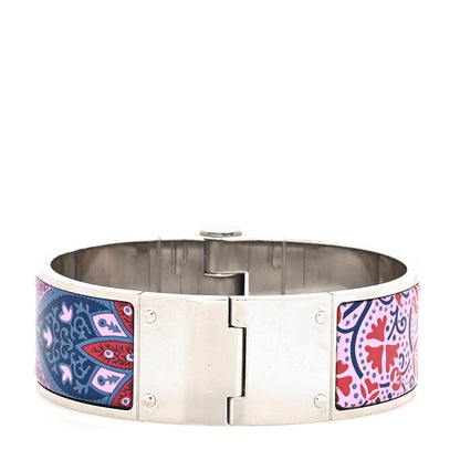 Hermes ERMES Enamel Printed Wide Cachemire Fleuri Hinged Bracelet M Surnaturel 3 of 5