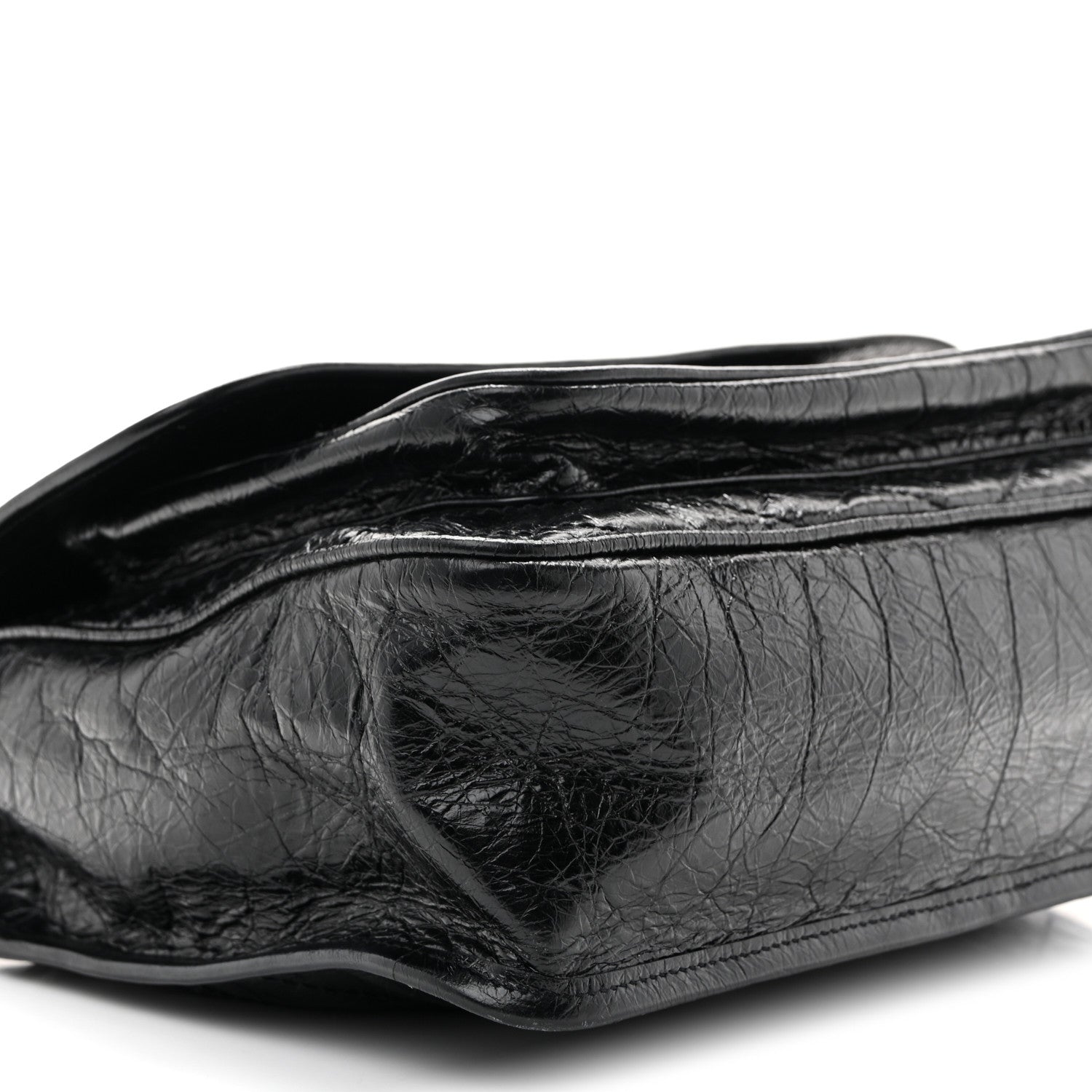 Saint Laurent Crinkled Calfskin Matelasse Monogram Large Niki Chain Satchel Black 9 of 13