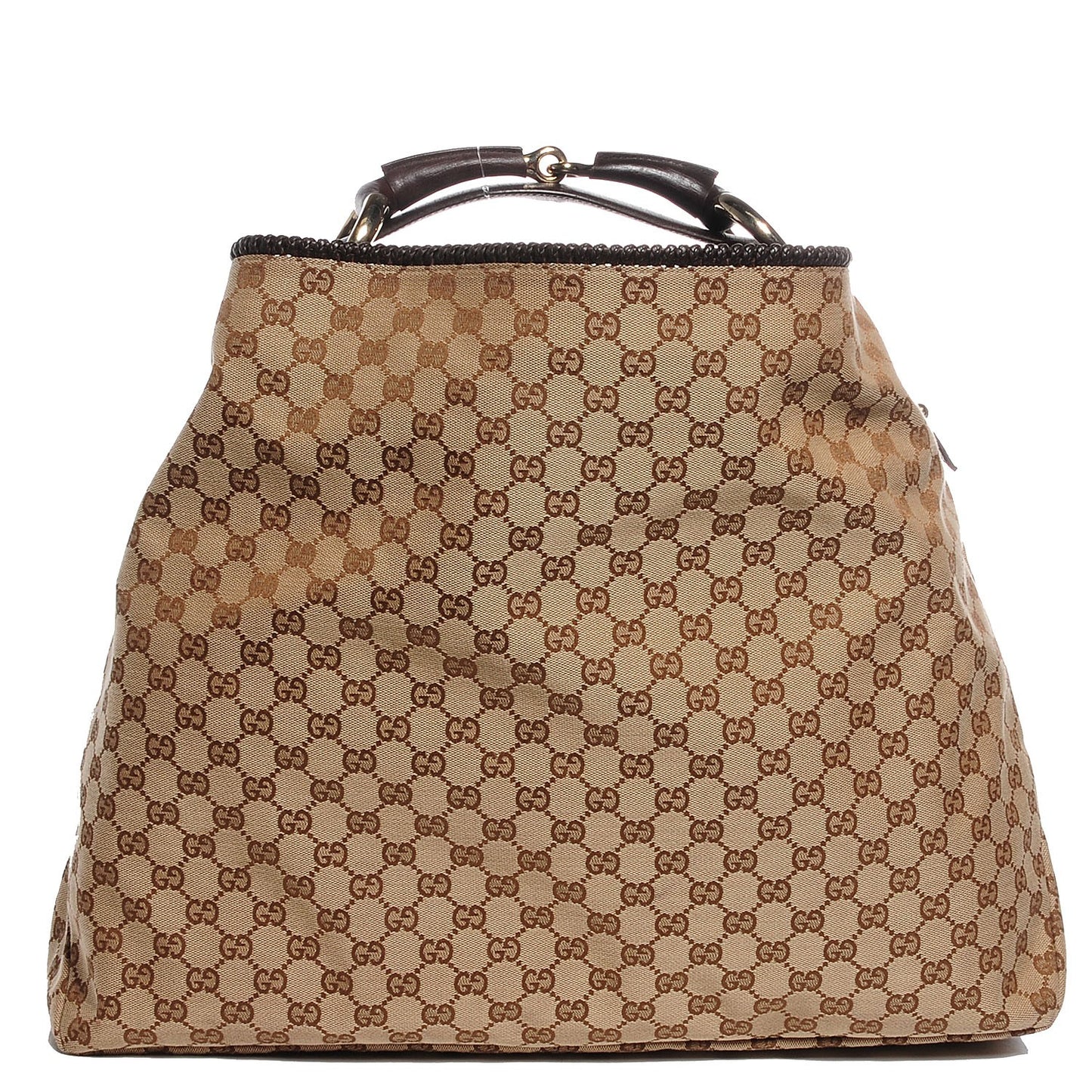 Monogram Large Horsebit Chain Hobo Dark Brown