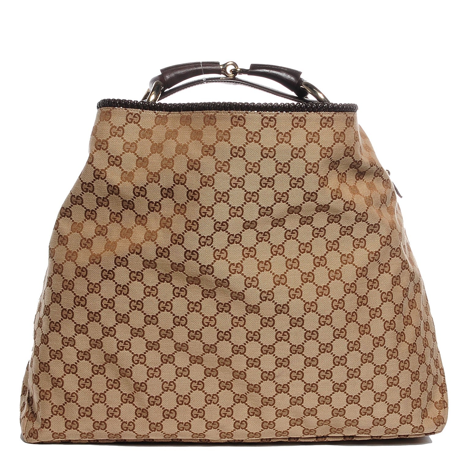 Gucci Monogram Large Horsebit Chain Hobo Dark Brown 1 of 7