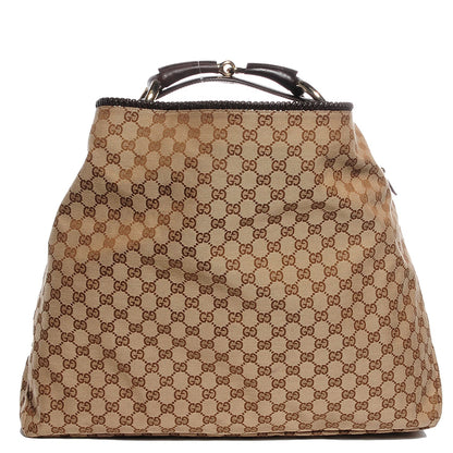 Gucci Monogram Large Horsebit Chain Hobo Dark Brown 1 of 7