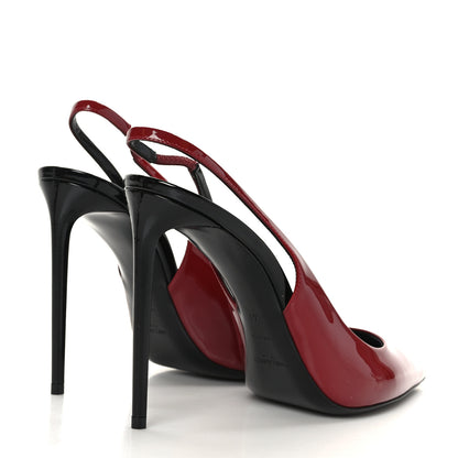 Saint Laurent Patent Calfskin Zoe 105 Slingback Pump 41 Red 4 of 8