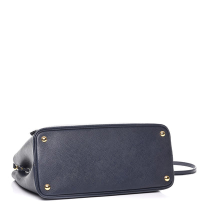 Prada Saffiano Cuir Small Double Bag Baltico Fuoco 5 of 8