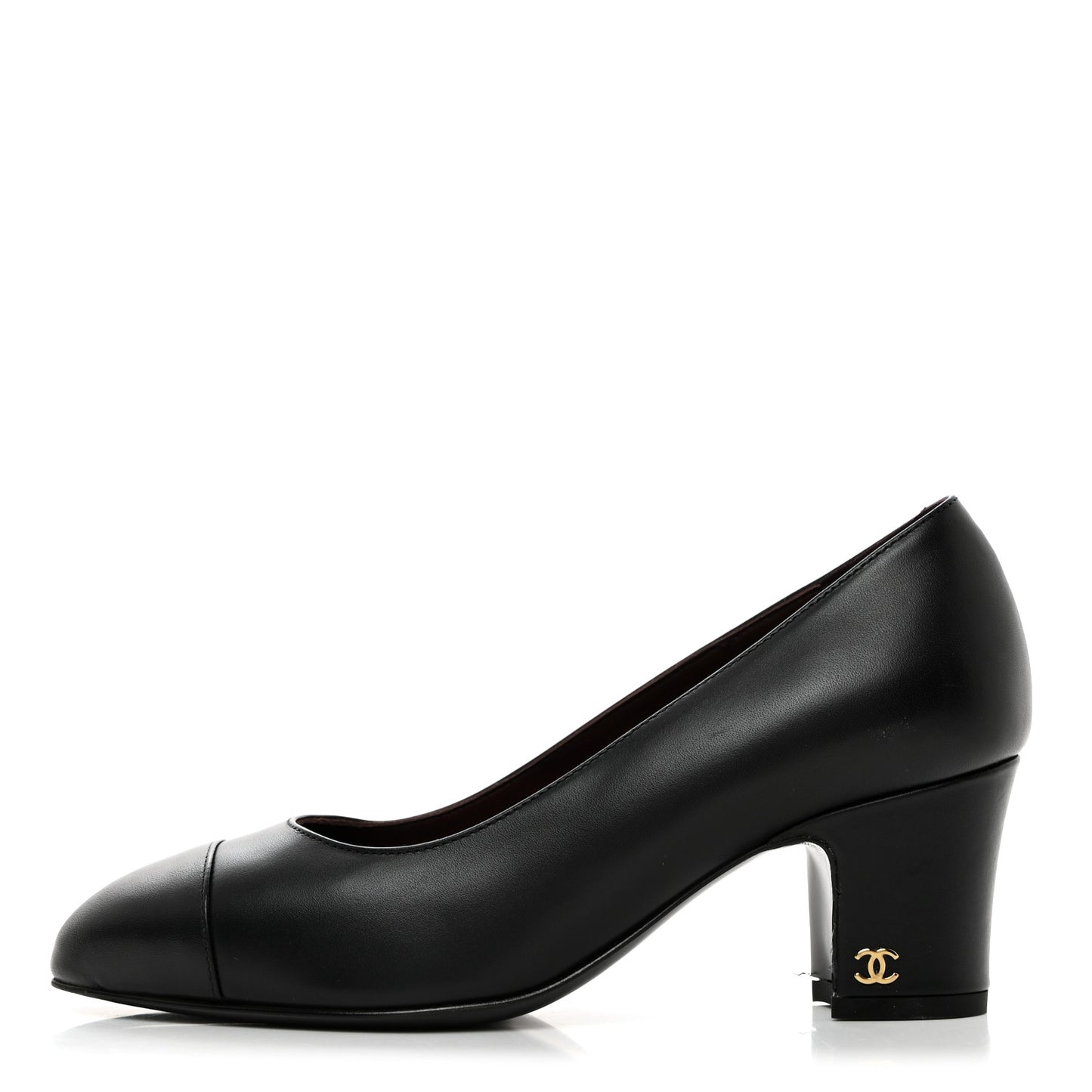 Lambskin Cap Toe CC Pumps 35.5 Black