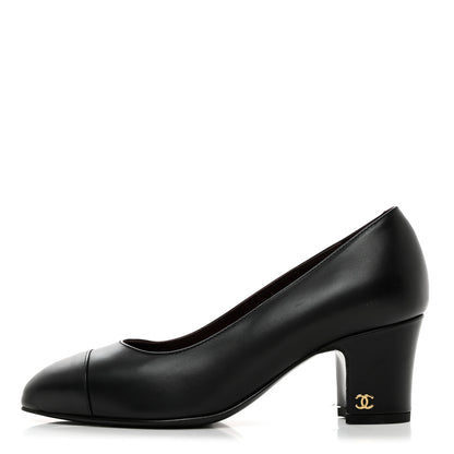 Chanel Lambskin Cap Toe CC Pumps 35.5 Black 1 of 9