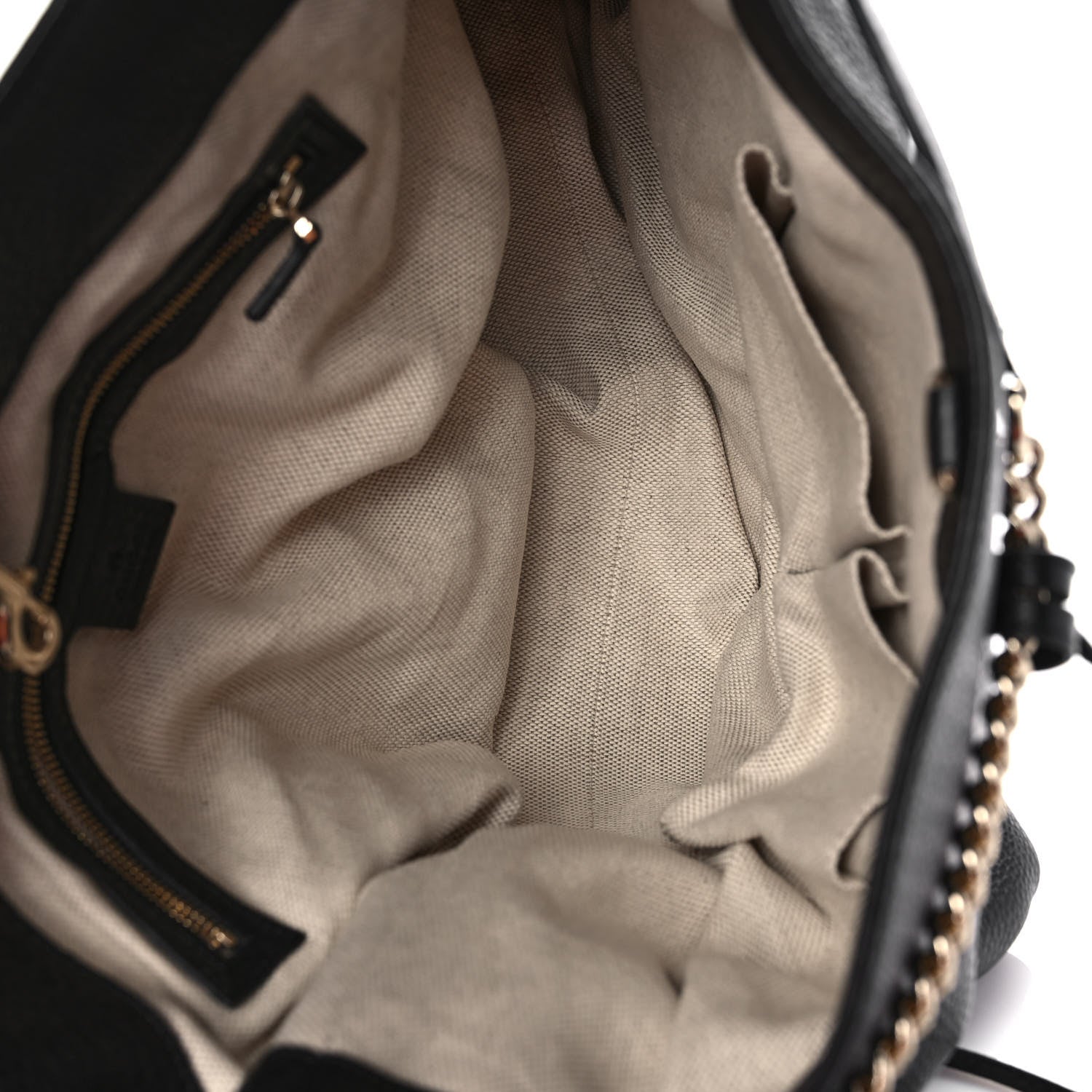 Gucci Pebbled Calfskin Large Soho Chain Shoulder Bag Black 5 of 10