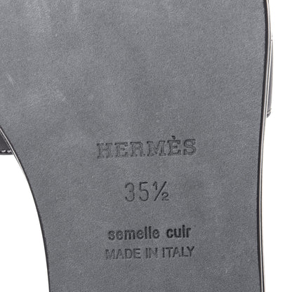 Hermes Box Calfskin Oran Sandals 35.5 Black 8 of 11