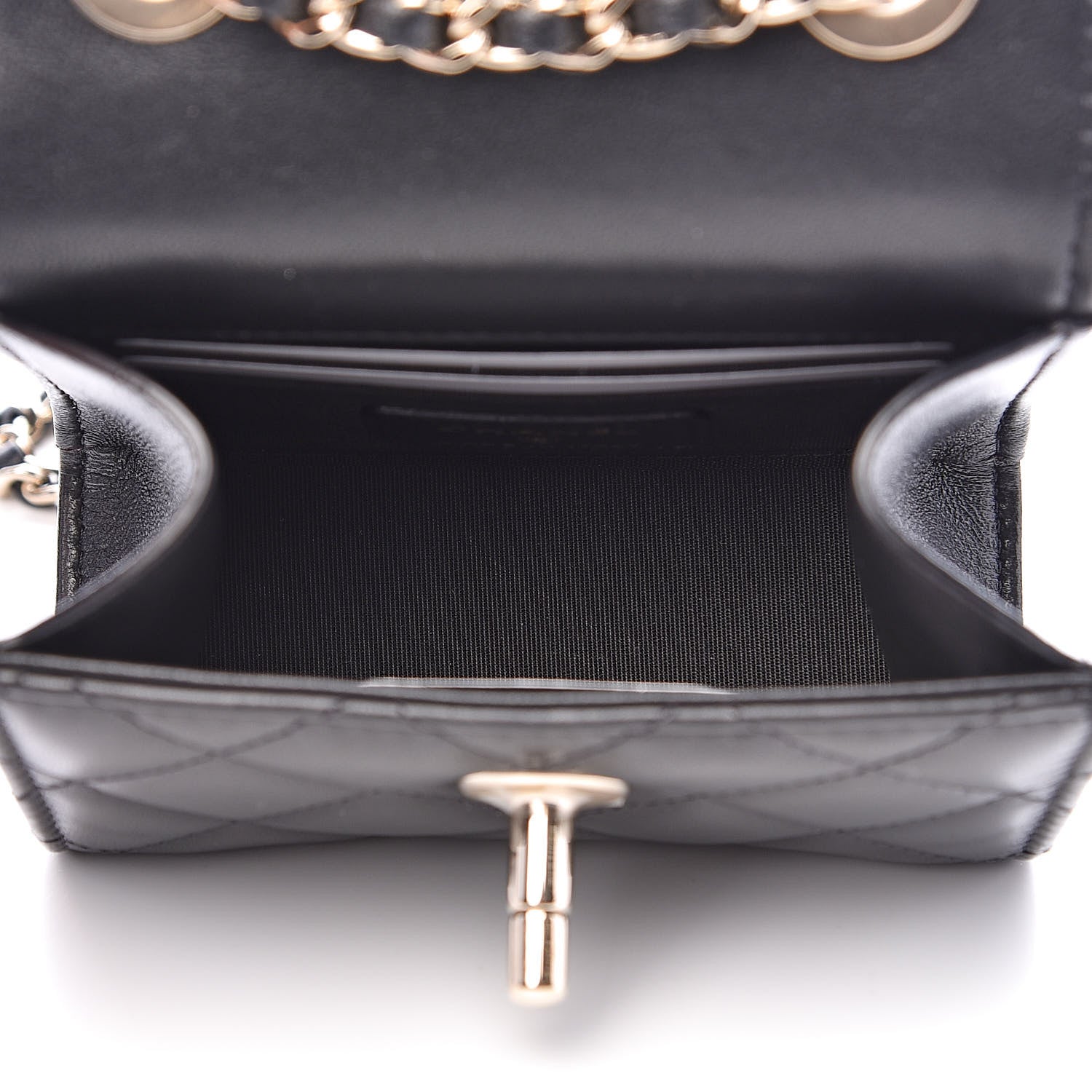 Chanel Lambskin Quilted Mini Trendy CC Chain Wallet Black 5 of 10