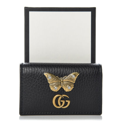 Gucci Pebbled Calfskin Butterfly 6 Key Holder Case Black 8 of 8
