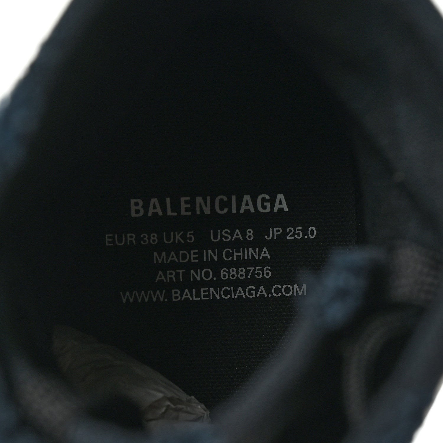 Balenciaga Canvas Distressed Womens Paris High Top Sneakers 38 Black 8 of 9