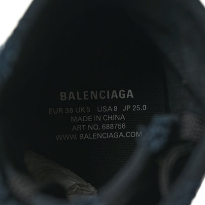 Balenciaga Canvas Distressed Womens Paris High Top Sneakers 38 Black 8 of 9