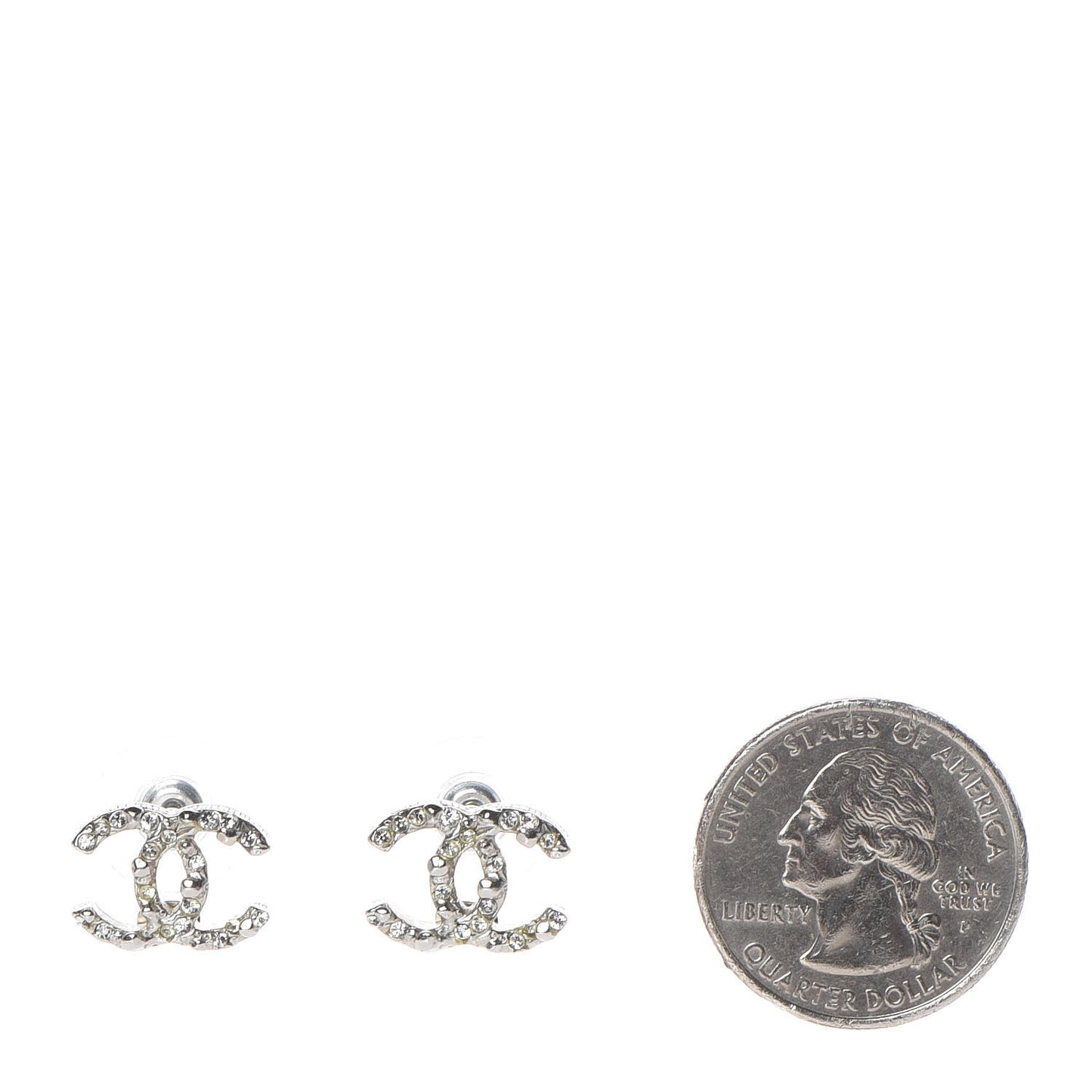 Crystal CC Earrings Silver