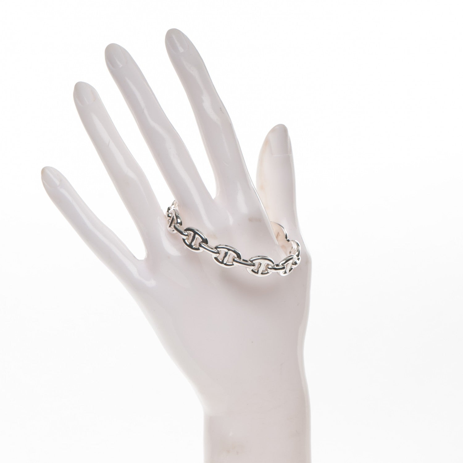 Hermes Sterling Silver MM Chaine d'Ancre Enchainee Cuff Bracelet SH 2 of 4
