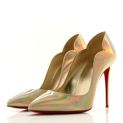 Christian Louboutin Metallic Patent Psychic Hot Chick 100 Pumps 38.5 Platine 3 of 10