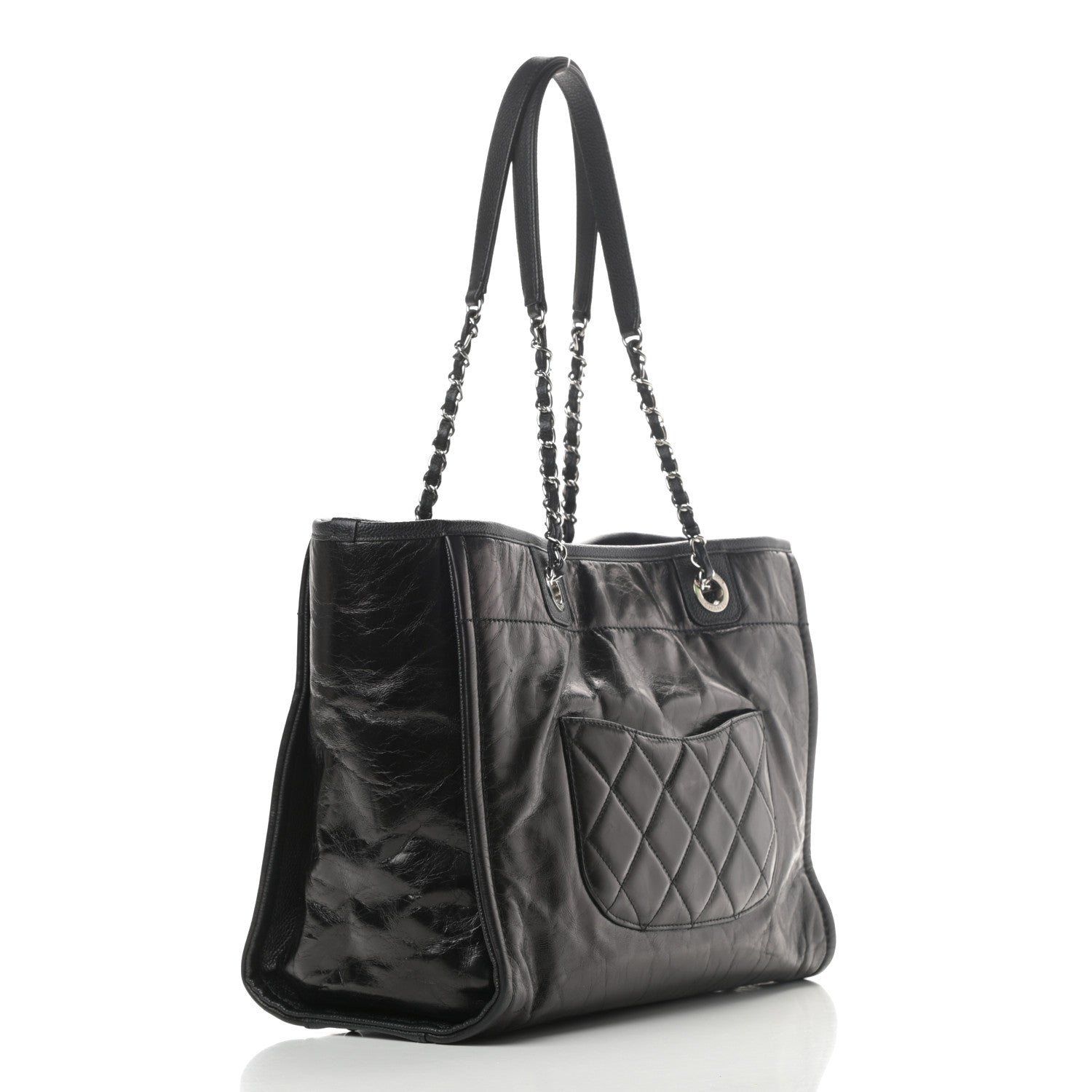 Chanel Glazed Calfskin Small Deauville Tote Black 3 of 11