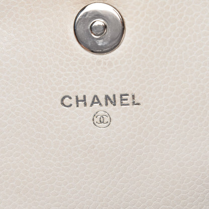 Chanel Caviar Half Moon Wallet On Chain WOC White 7 of 14