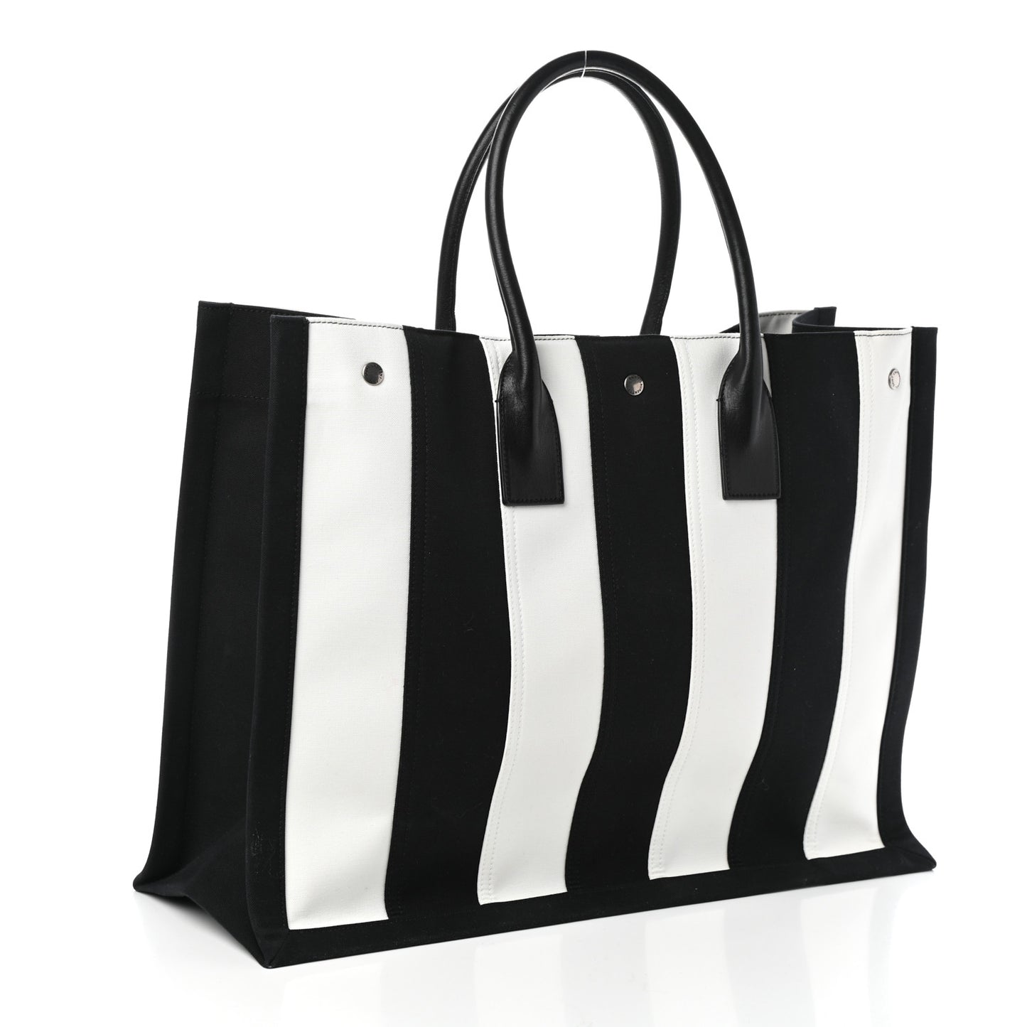 Canvas Noe Striped Tote Black White