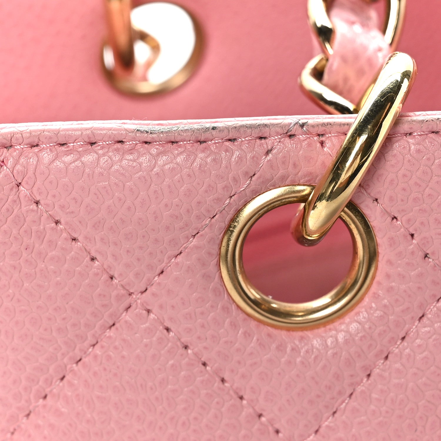 Chanel Caviar Quilted Petit Shopping Tote PST Pink 11 of 13