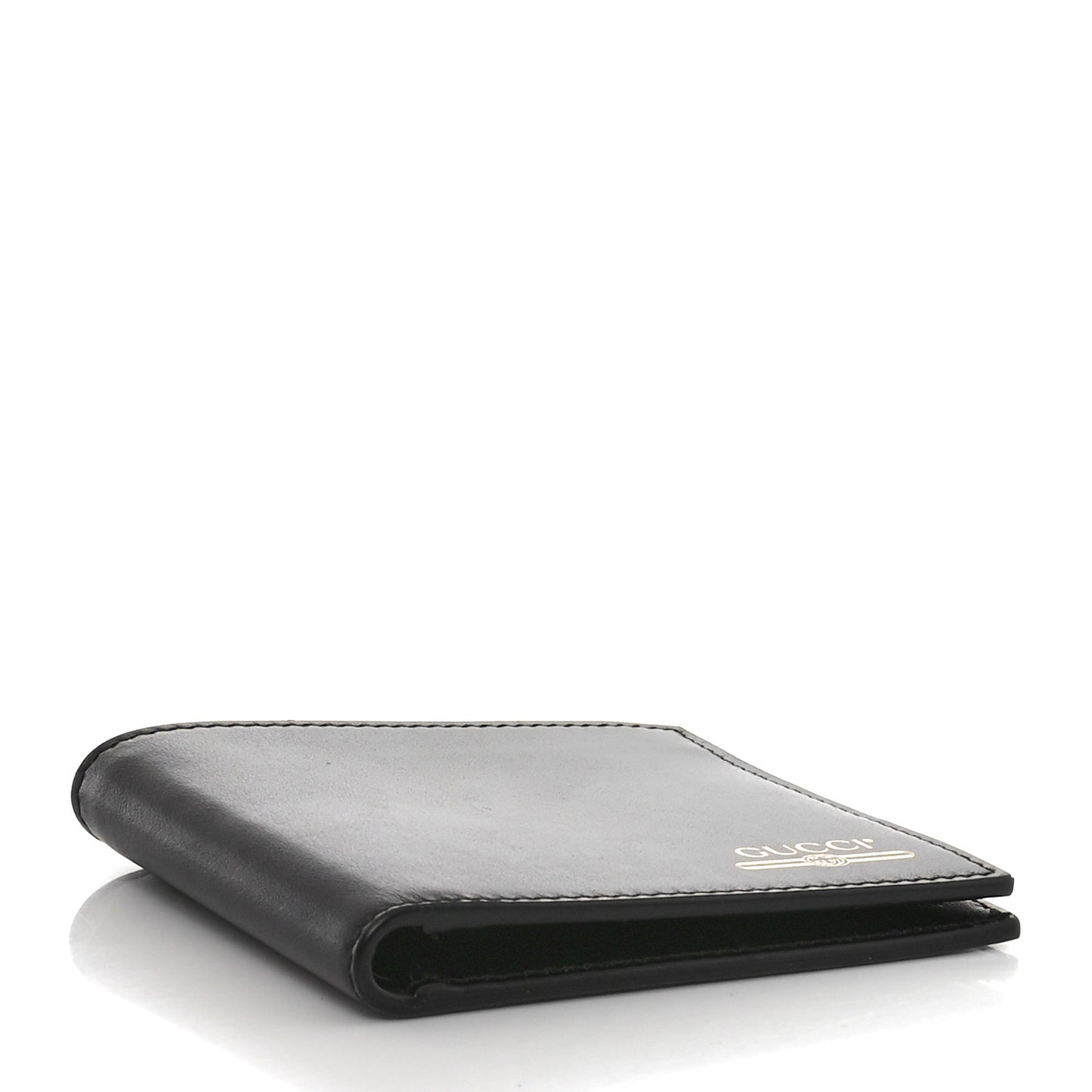 Plutone Calfskin Logo Bi-Fold Wallet Black