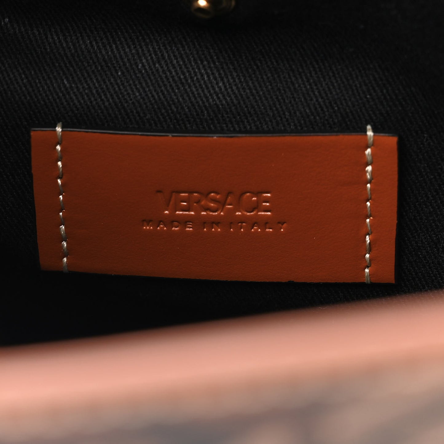 Coated Canvas Calfskin La Greca Signature Tote Bag Black Caramel