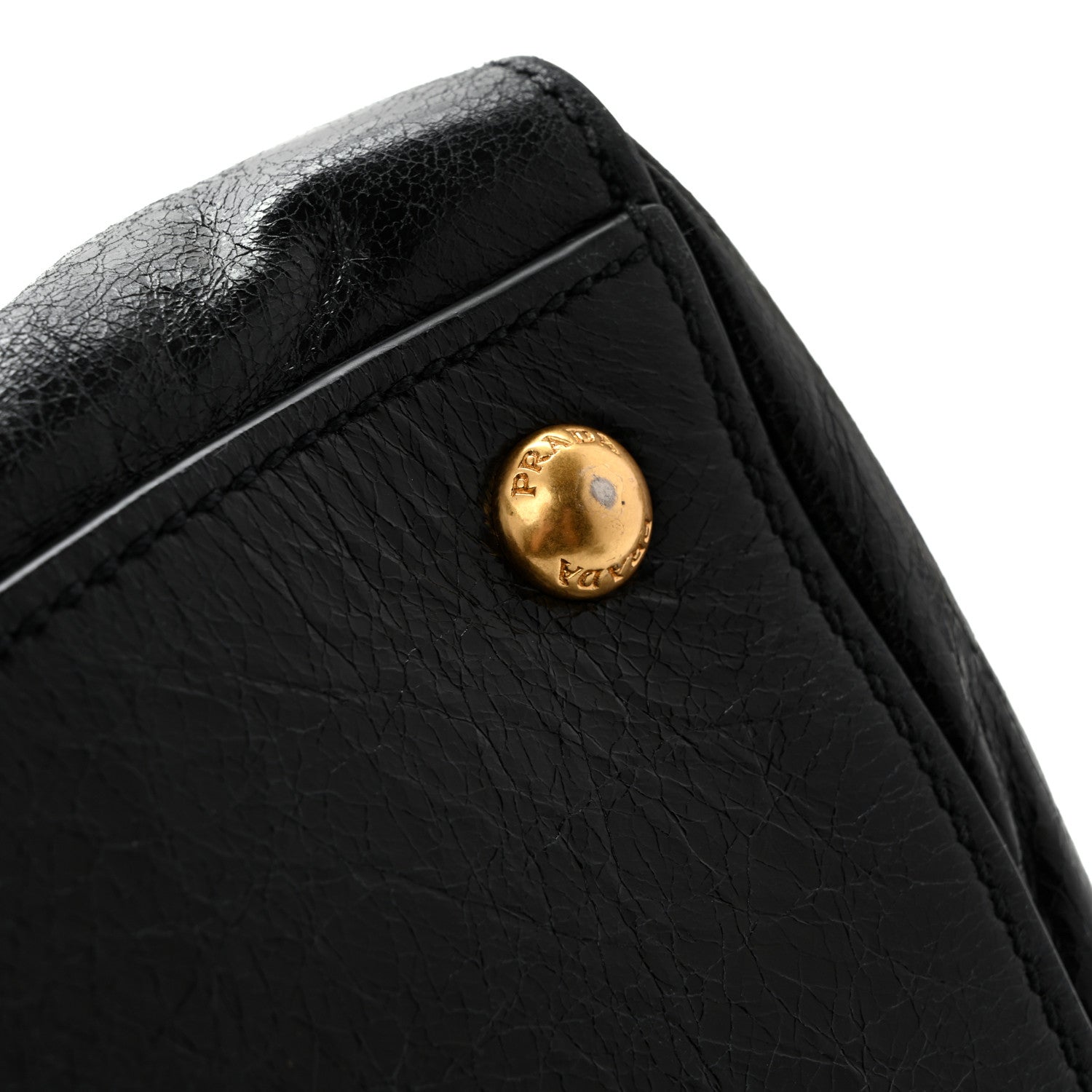 Prada Glossy Calfskin Phenix Shopping Tote Black 11 of 12