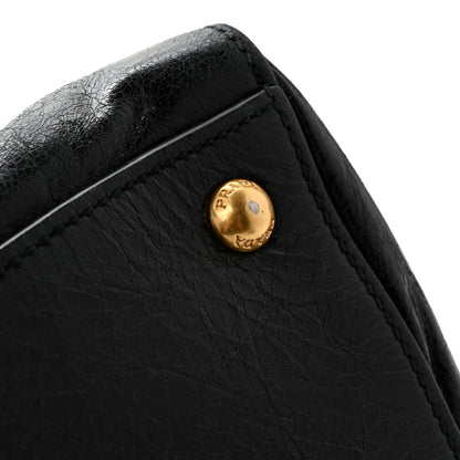 Prada Glossy Calfskin Phenix Shopping Tote Black 11 of 12