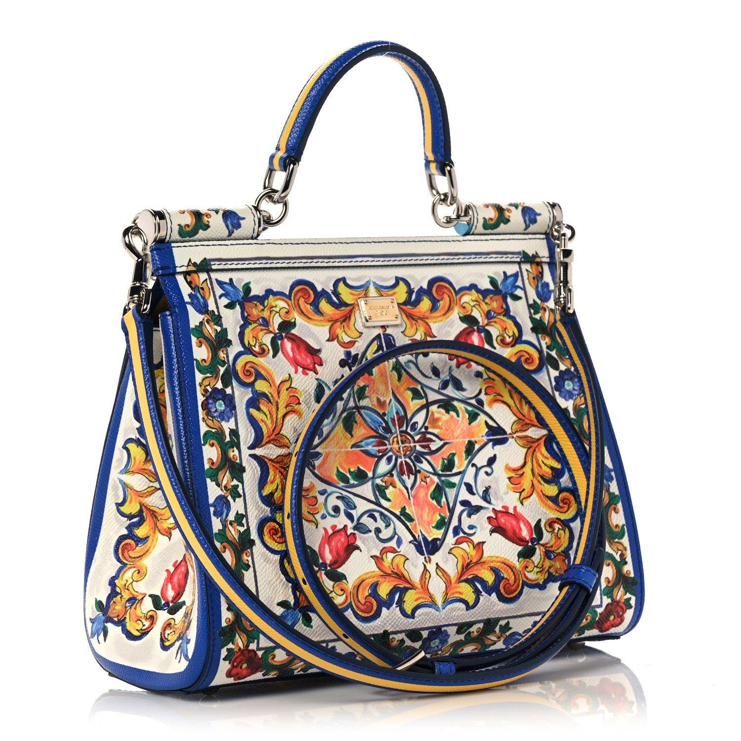 Dolce & Gabbana Dauphine Majolica Print Medium Miss Sicily Satchel Multicolor 3 of 11