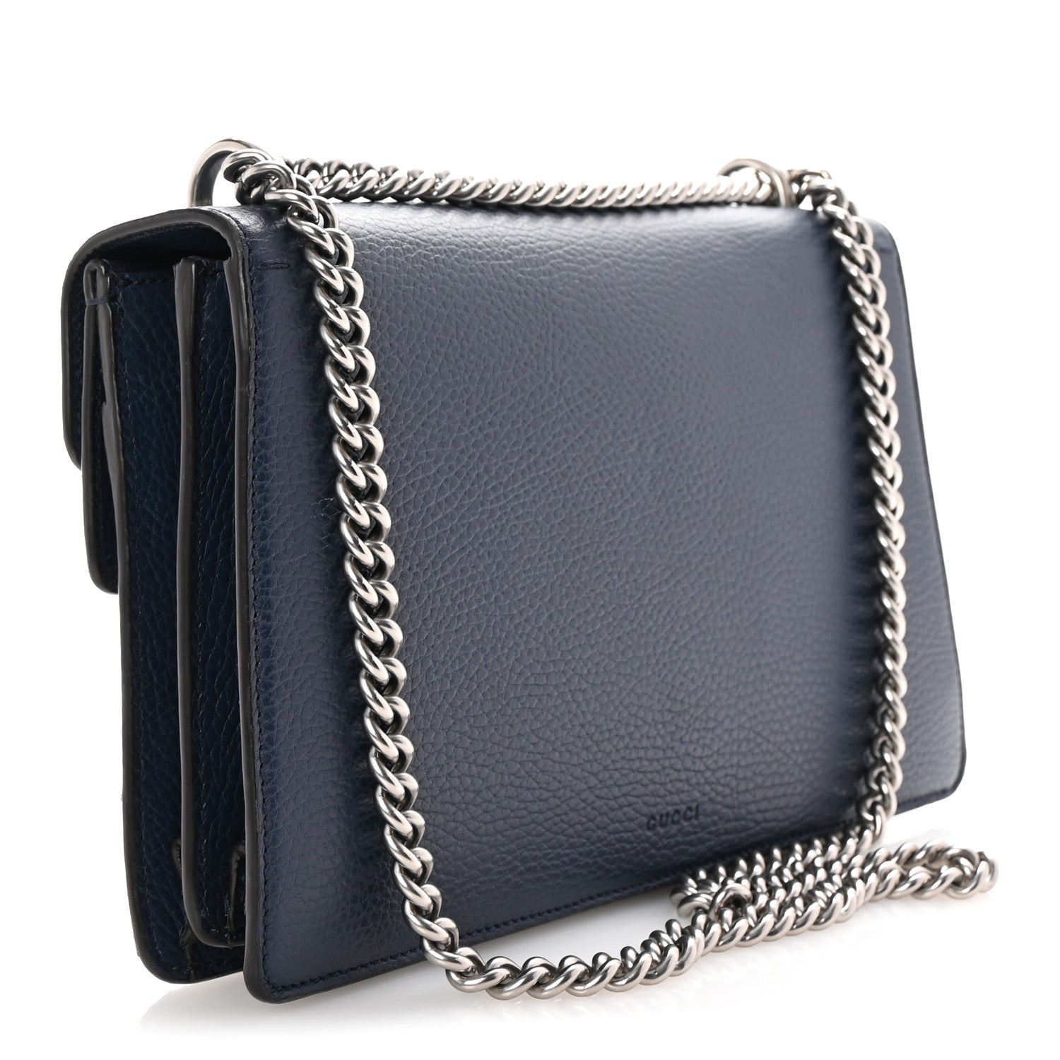 Gucci Pebbled Calfskin Small Dionysus Shoulder Bag Blue Agata 3 of 10
