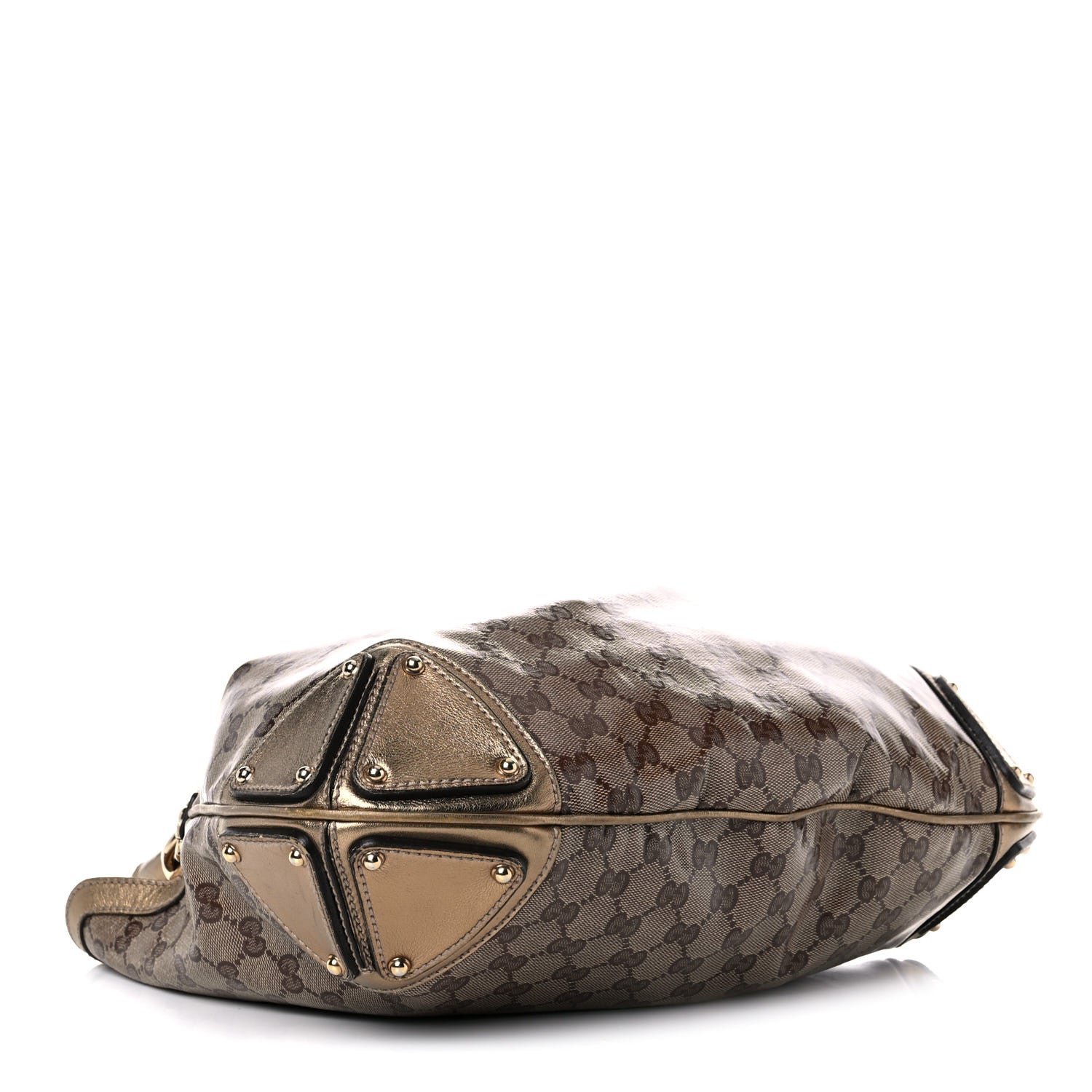 Gucci Crystal Monogram Medium Indy Top Handle Bag Gold 3 of 15