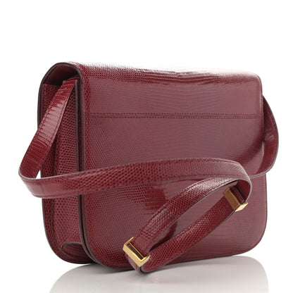 Celine Lizard Medium Classic Box Flap Bag Ruby 3 of 11