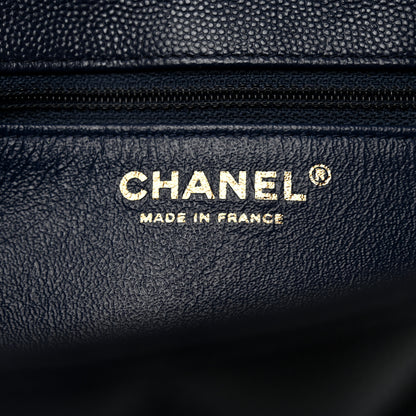 Chanel Caviar Quilted Flap Clutch Navy 6 of 8