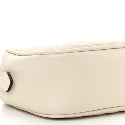 Gucci Calfskin Matelasse Small GG Marmont Chain Shoulder Bag White 5 of 11