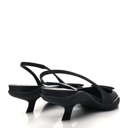 Prada Nylon Logo Pointed Toe 45mm Slingback Pumps 39 Black 4 of 8
