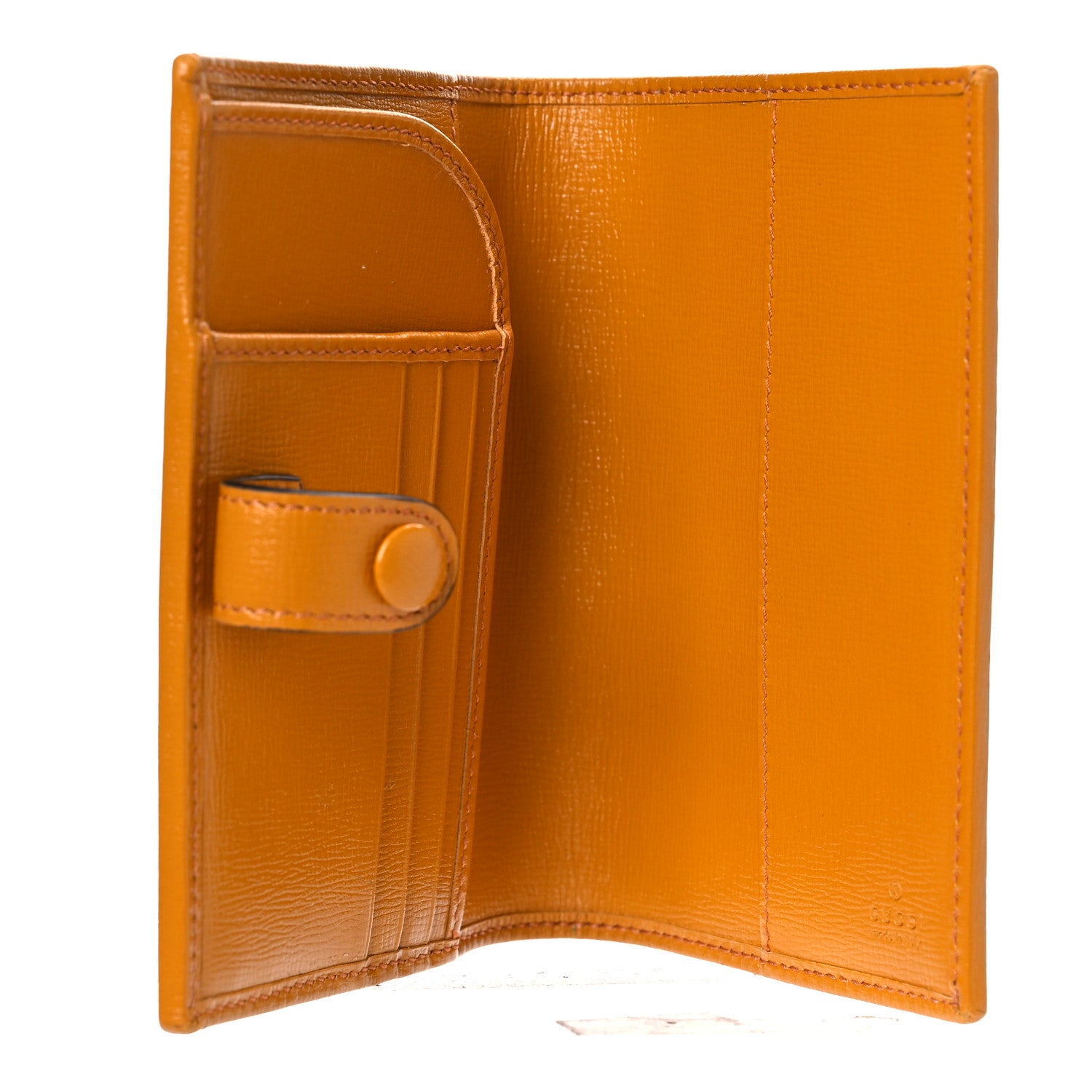 Gucci GG Supreme Monogram Textured Calfskin Retro Interlocking G Passport Case Beige Yellow 5 of 9