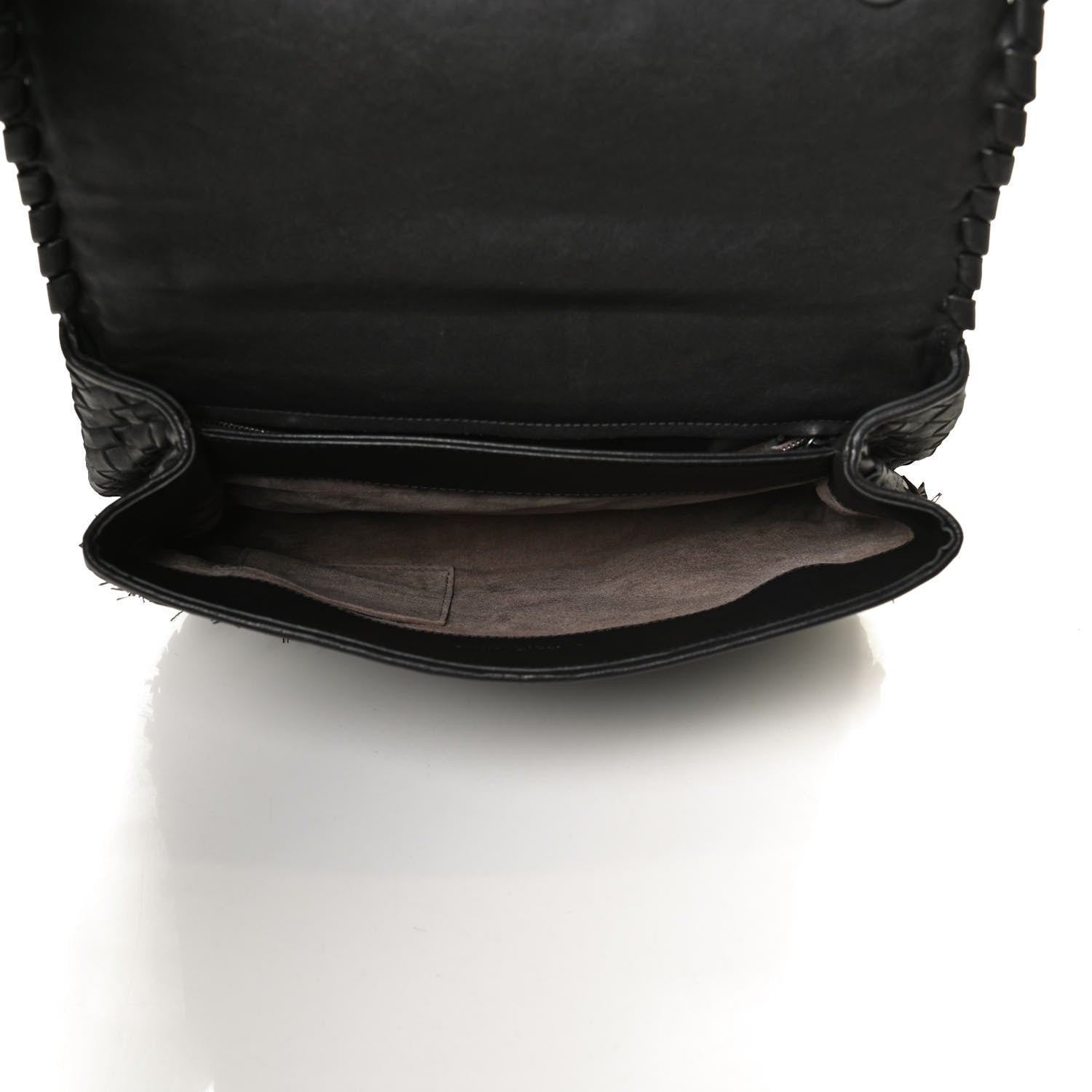 Bottega Veneta Nappa Intrecciato Fringe Flap Black 5 of 12