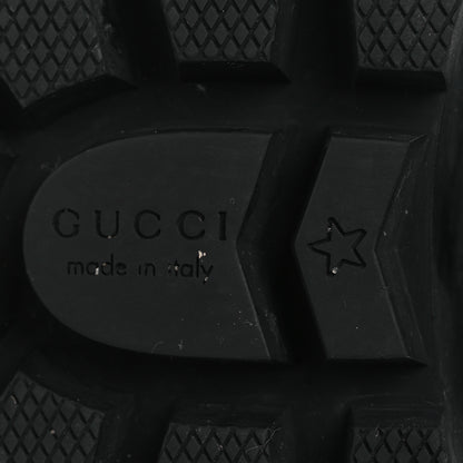 Gucci Magnum Calfskin Fur Pearl Lace Up Combat Ankle Boots 39.5 Black Naturale 8 of 13